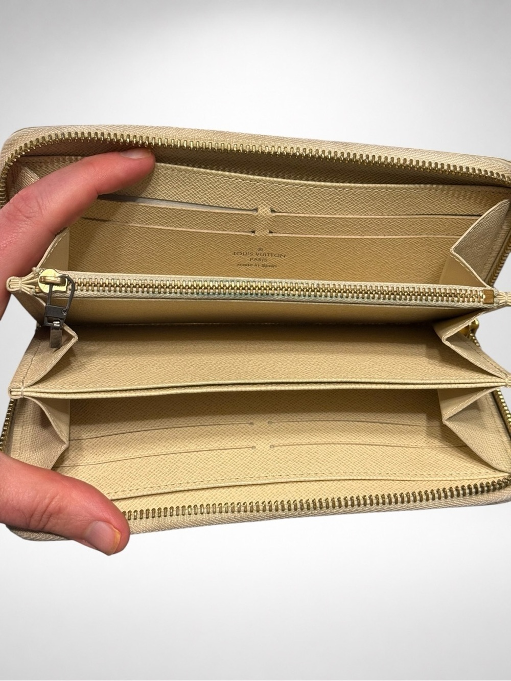 Louis Vuitton Zippy Wallet Damier Azur Canvas Zip Around Long Wallet White - Picture 7 of 16